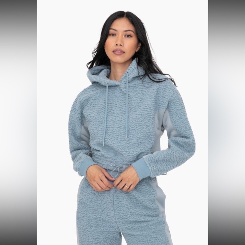 Mono B - Boxy Sherpa Pullover Hoodie, New with Tags, Size Medium